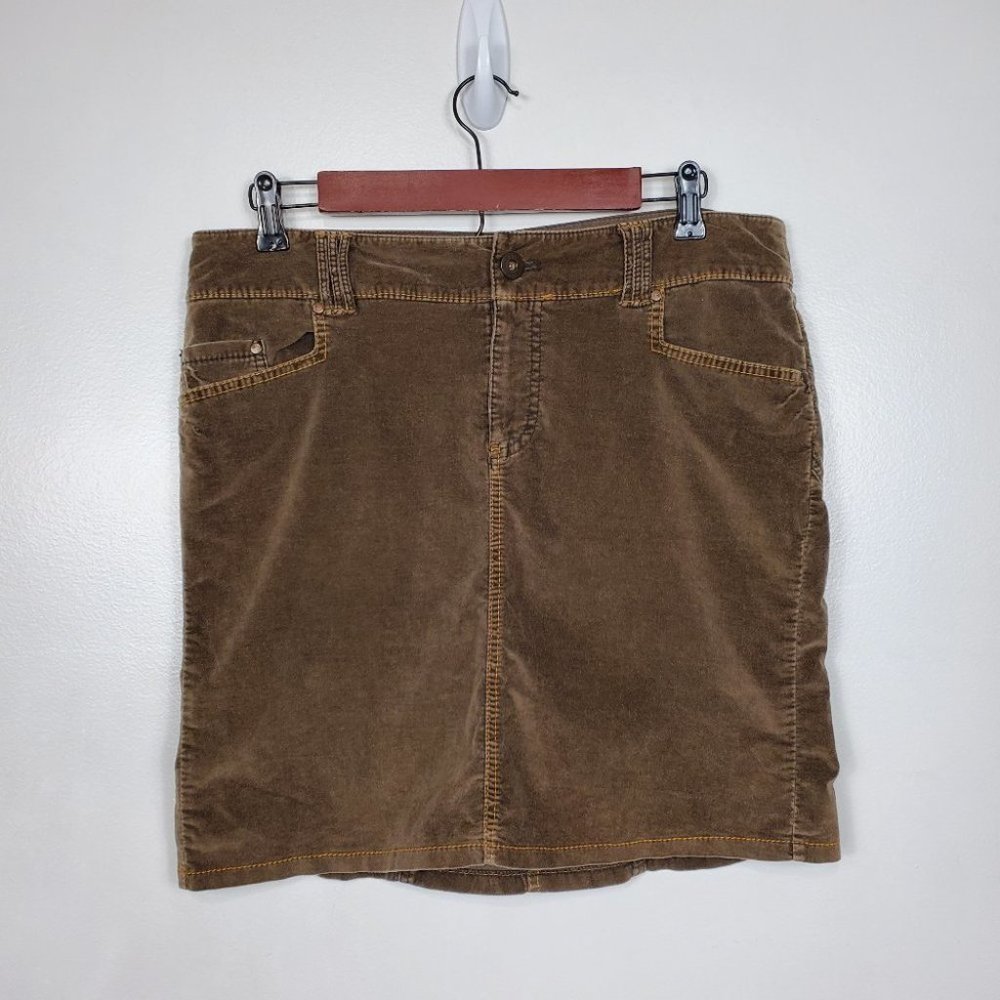 American Eagle Outfitters Stretch Soft Velvet Feel Brown Academia Skirt Size 10